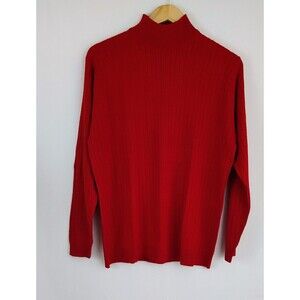 Karen Scott II Merino Wool blend knit Pullover Sweater Women Size 1X Red Preppy